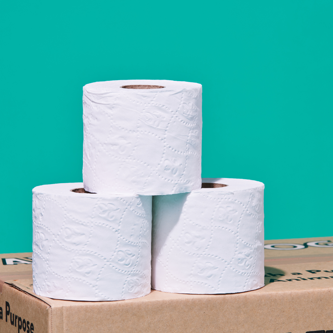100% Recycled Toilet Paper - 48 double length naked rolls