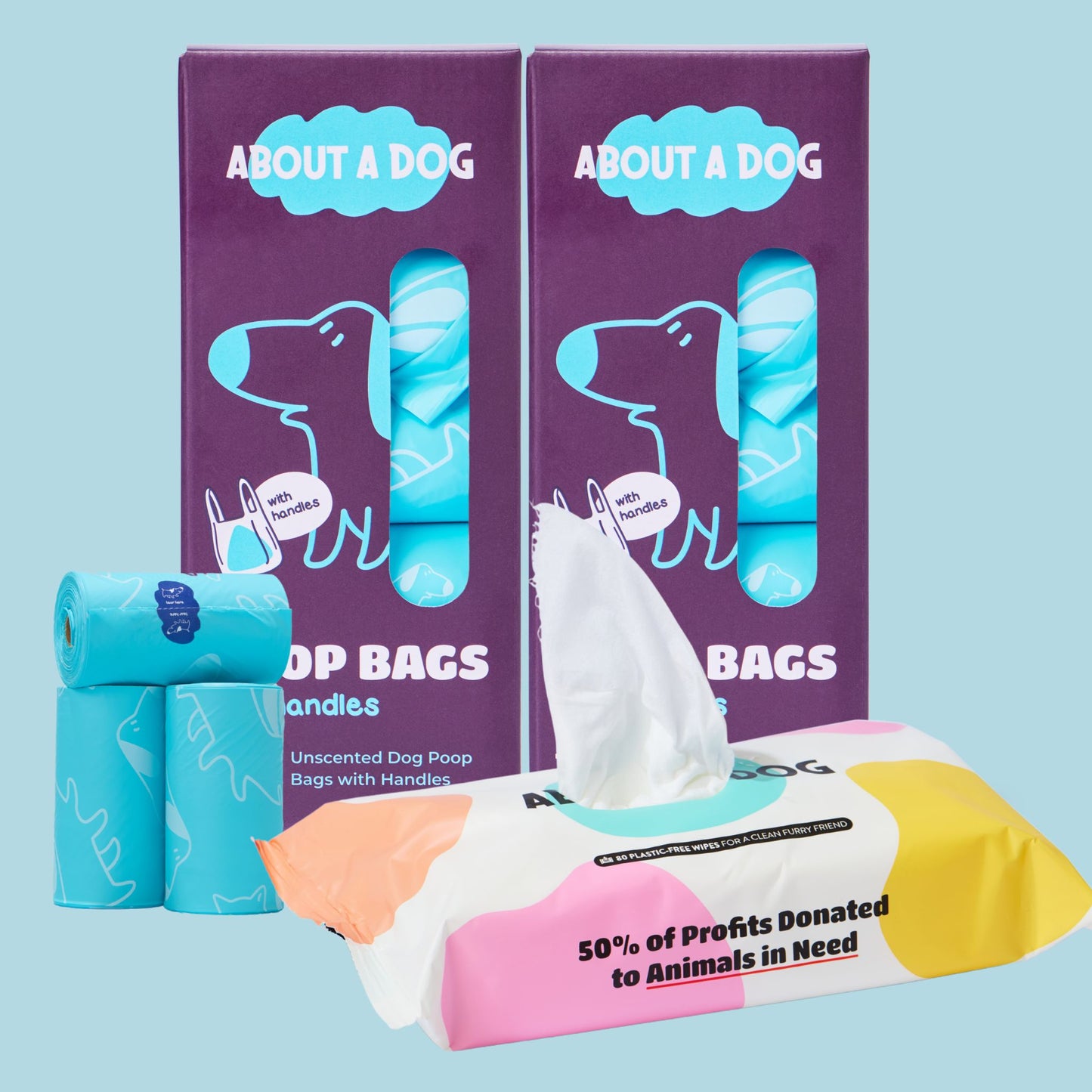 Dog Poo Bags + Pet Wipes Bundle - 100% Plastic Free