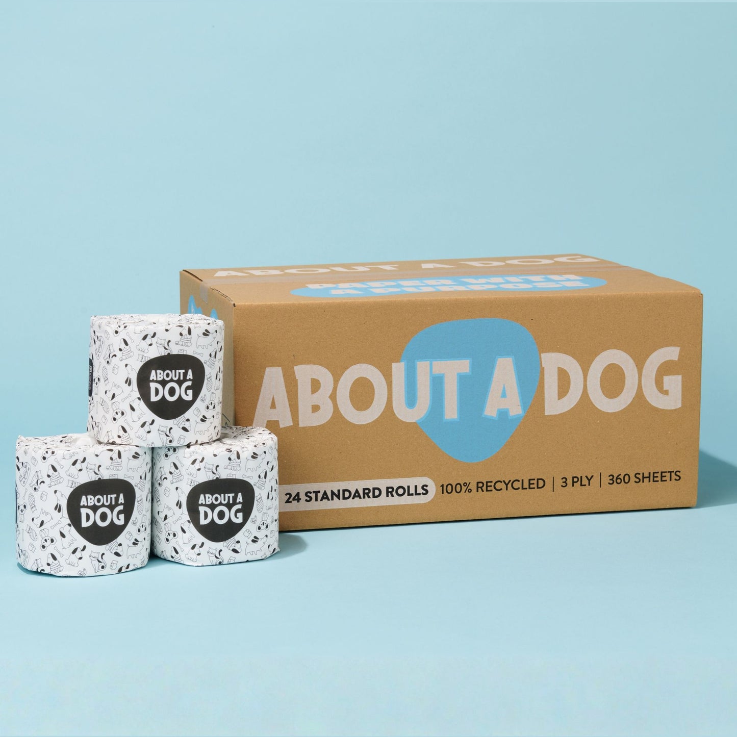 100% Recycled Toilet Paper - 24 Double Length Rolls