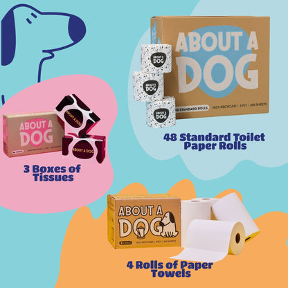 The Whole Kitten Cavoodle Bundle  - 48 Toilet Roll Box + 4 Paper Towel Rolls + 3 Tissue Boxes