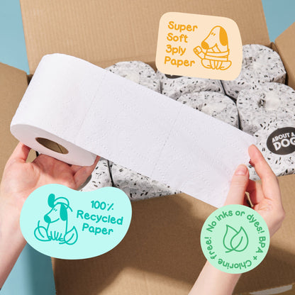 100% Recycled Toilet Paper - 48 Double Length Rolls