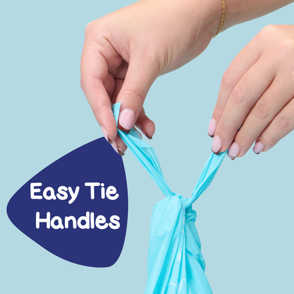 Dog Poo Bags - Easy-Tie Handles 100% Compostable