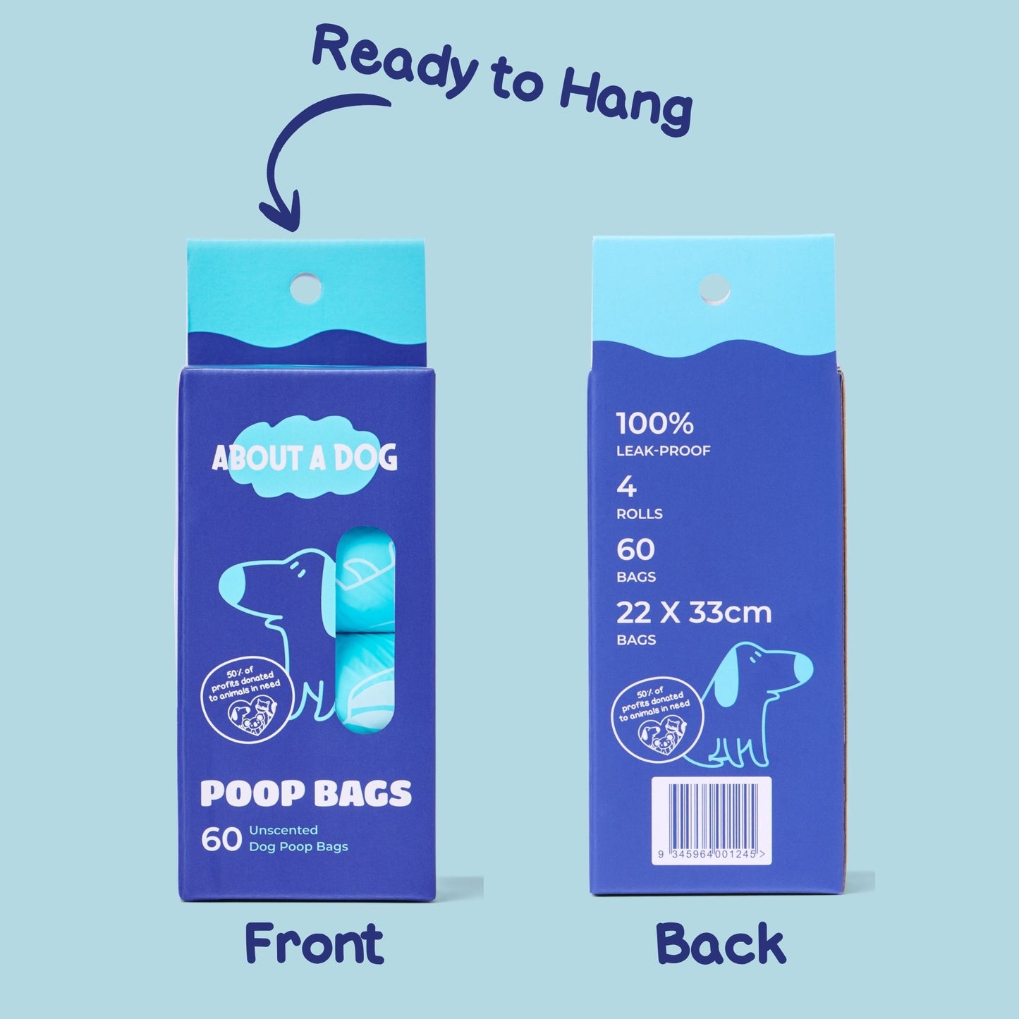 Retail Dog Poo Bags - 60 Bag Boxes - 100% Compostable Bags - Plastic Free