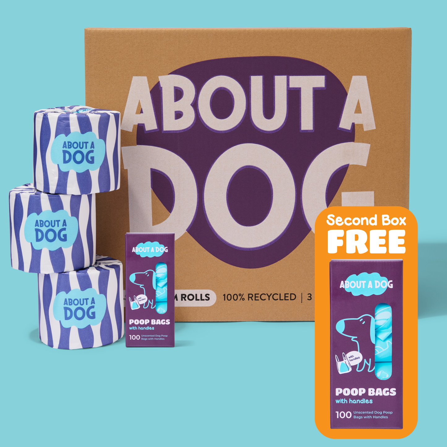 Yours and Theirs Bundle - 48 Toilet Rolls + 2 Boxes Dog Poo Bags