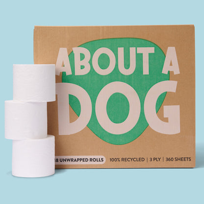 100% Recycled Toilet Paper - 48 double length naked rolls
