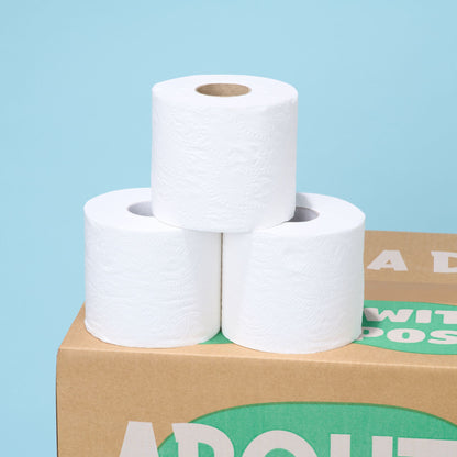 100% Recycled Toilet Paper - 48 double length naked rolls