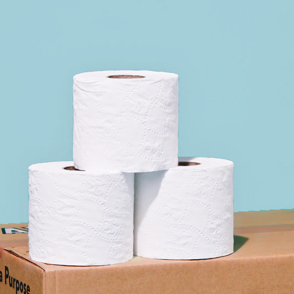 100% Recycled Toilet Paper - 48 double length naked rolls