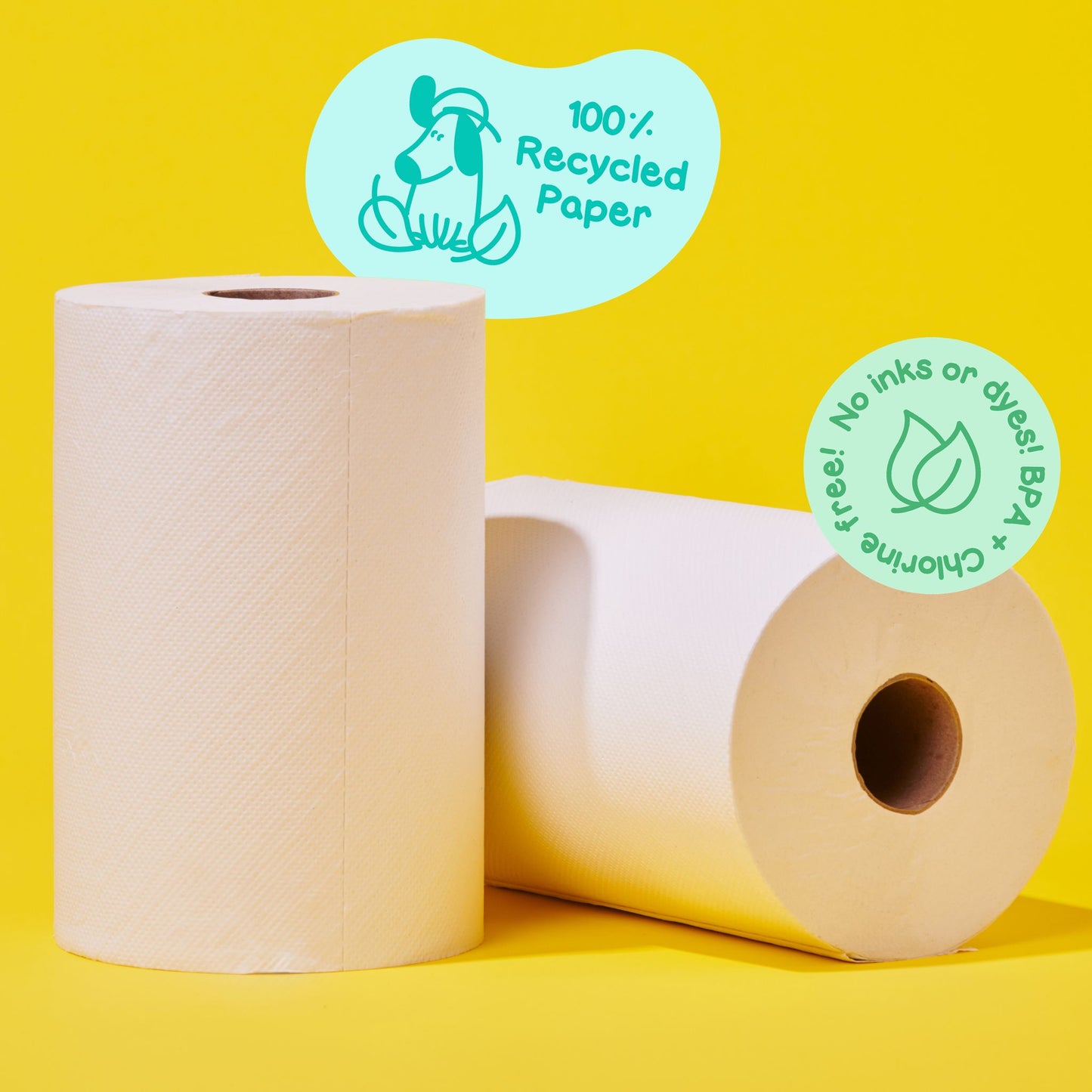 Roll Towel - 4 Rolls Per Carton - 300 Sheet -  100% Recycled 3ply - Unwrapped